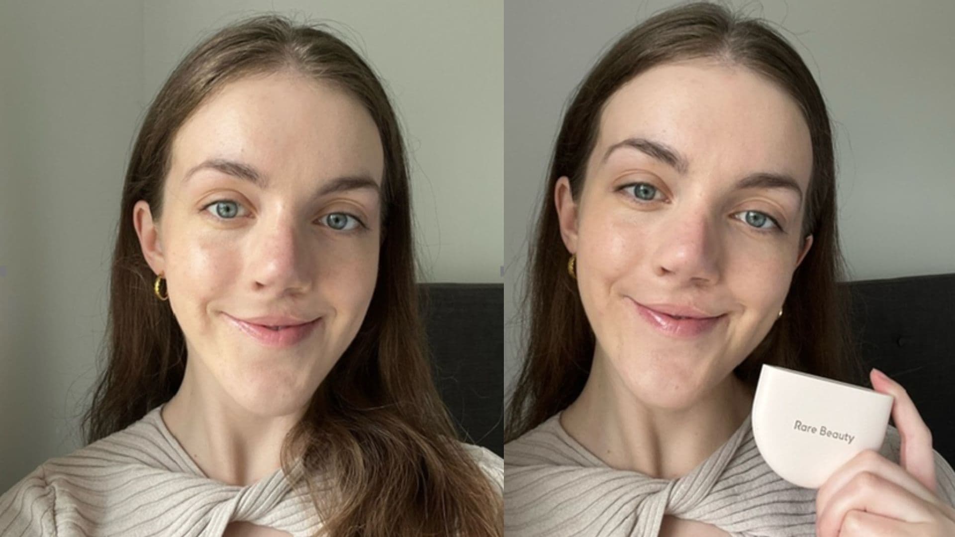 Rare Beauty True to Myself Tinted Pressed Finishing Powder Review | Harriet Before & After